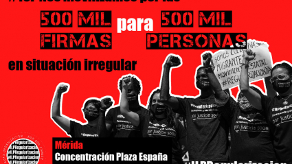 Cartel concentración RegularizacionYa en Mérida