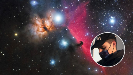 La nebulosa Cabeza de Caballo y la nebulosa de la Flama fotografiadas por Miguel Gracia