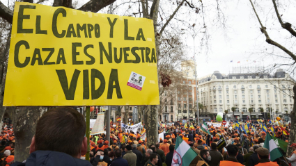 Manifestación por la defensa del campo español este domingo en Madrid. 