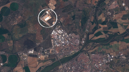 Las instalaciones de Amazon en Badajoz son ya visibles desde los satélites