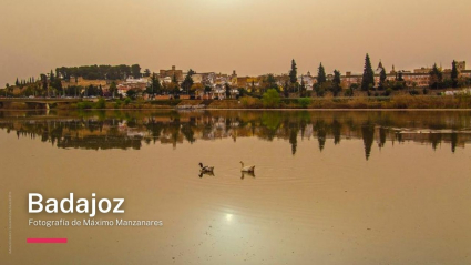 Badajoz ha lucido así bajo los efectos de la calima