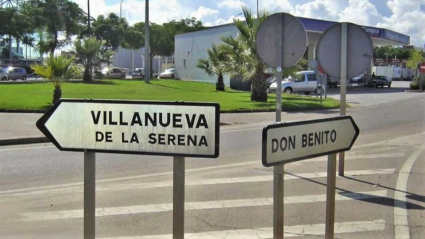 Indicadores de entrada a Don Benito y Villanueva de la Serena