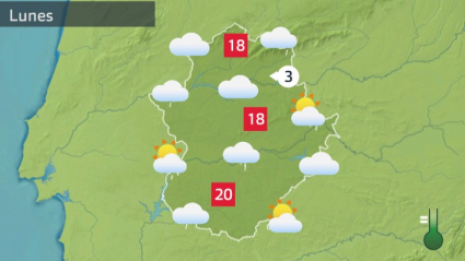 Mapa de tiempo previsto para hoy lunes 28 de marzo