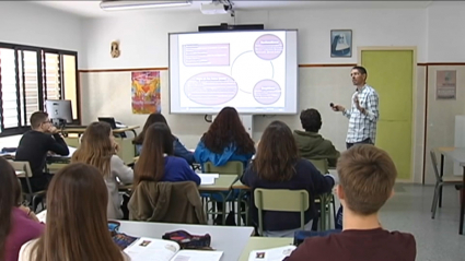 Clase, aula en un colegio de Extremadura