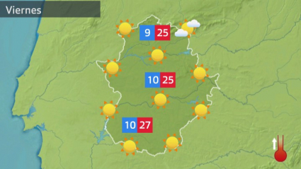 Mapa de tiempo previsto para el viernes 29 de abril
