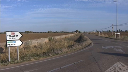 Actual carretera del aeropuerto de Badajoz
