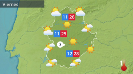 Mapa de tiempo previsto para el viernes 24 de junio