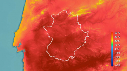 Mapa de temperaturas máximas prevista para el 9 de junio.