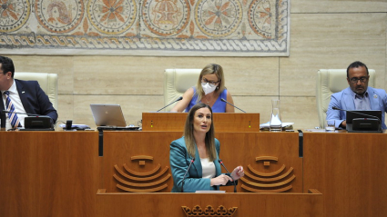 Lara Garlitos, durante su intervención en el Debate sobre el Estado de la Región