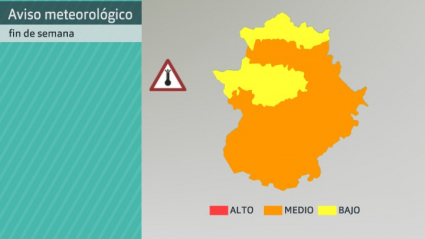 Mapa de avisos establecidos por AEMET para el fin de semana del 23 y 24 de julio