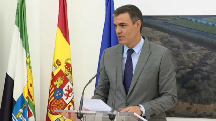 Pedro Sánchez, durante la presentación de la gigafactoría de Navalmora