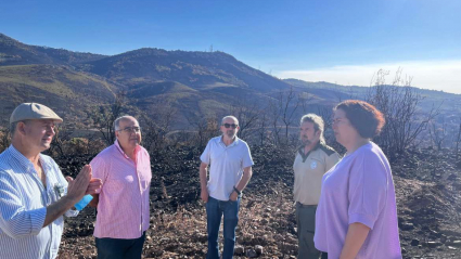 Reuni'on de la consejera de Agriculuta con los alcaldes afectados por le incendio de Casas de Miravete