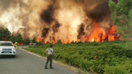 Una de las imágenes del incendio en la Sierra de Gata (Cáceres) este verano