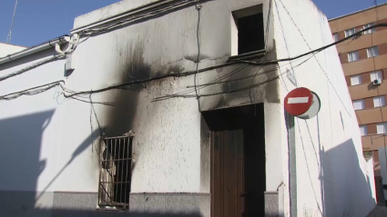 Casa incendiada en Villanueva de la Serena