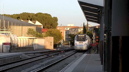 Tren entrando en la estación de Badajoz.