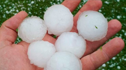 Tamaño de los granizos caídos en Bisbal d´Empordá