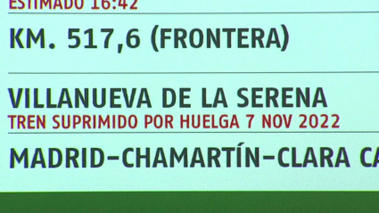 Pantalla de información de trenes en estación de RENFE