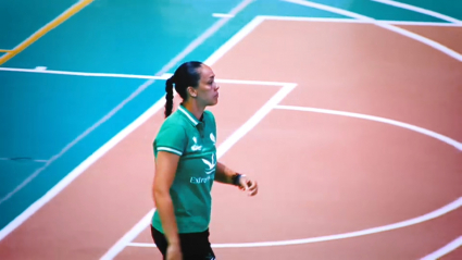Flavia Lima en un partido del Extremadura Arroyo