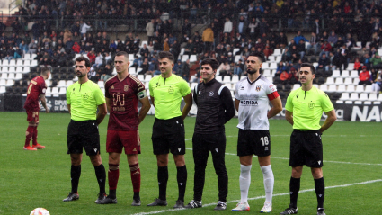 Partido de la primera vuelta en el Romano entre el Mérida y el Badajoz.