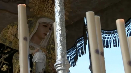 Imagen de María del Mayor Dolor en la procesión del Miércoles Santo en Mérida