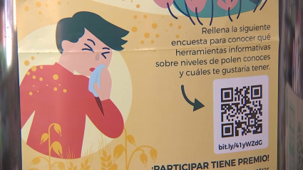 En la imagen el código QR que se puede descargar para hacer la encuesta sobre la concentración de polen