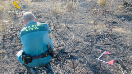 Investigación en el lugar del incendio