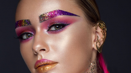 maquillaje de purpurina