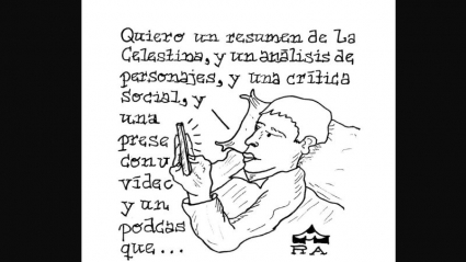 VIñeta de Ramón Besonías sobre el uso de la  IA en la educación