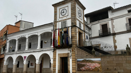 Banderas a media asta en Logrosán