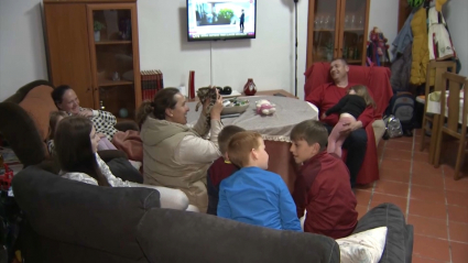La familia ucraniana Dehtiarenko se reencuentra en Llerena