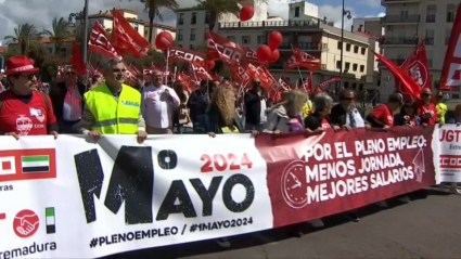 Manifestación del 1 de mayo en Mérida
