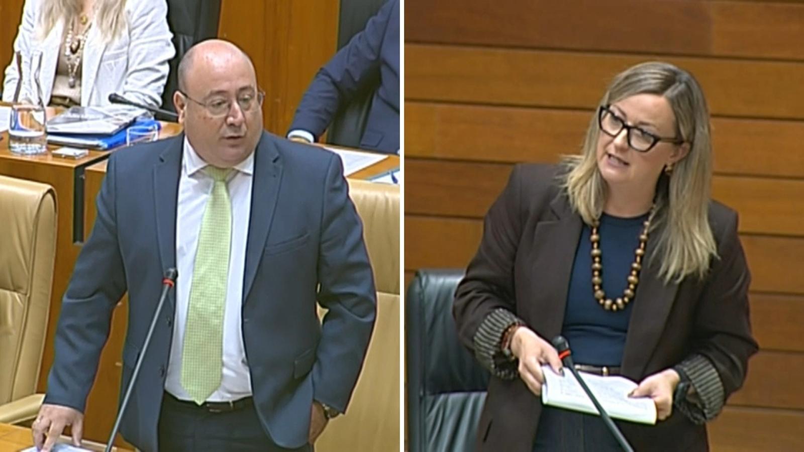A la izquierda, el consejero de Agricultura, Juan José García García; a la derecha, la diputada socialista, Blanca Martín