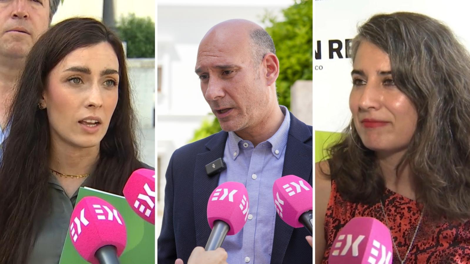 Inés Checa, (Vox); José Ángel Sánchez Juliá (PP); Irene de Miguel (Unidas por Extremadura)