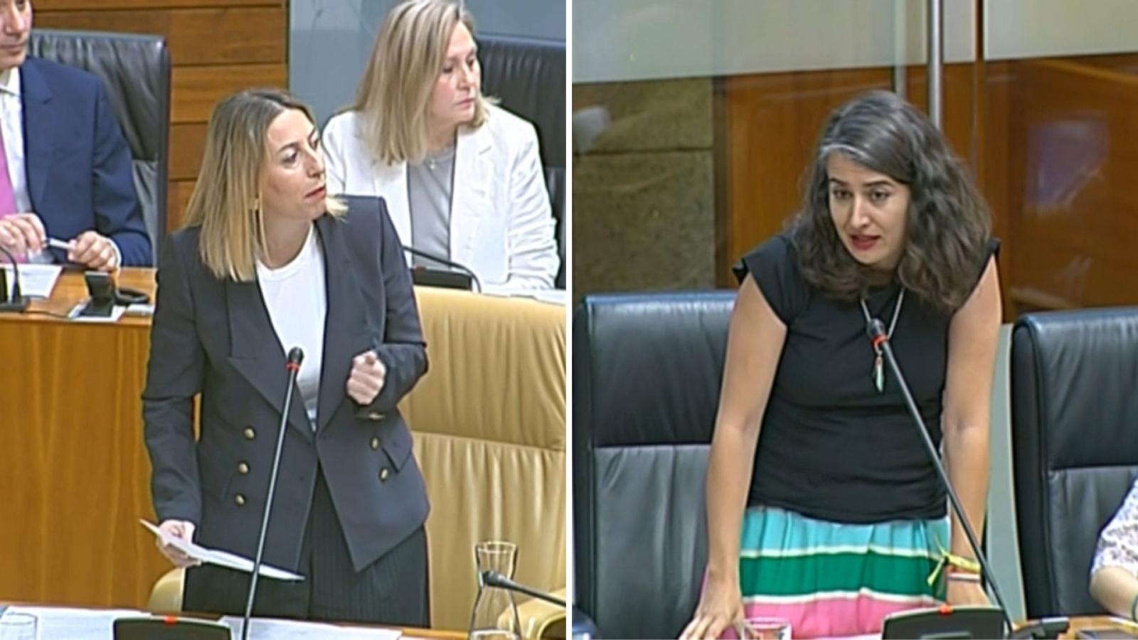 María Guardiola, presidenta de la Junta de Extremadura, e Irene de Miguel, portavoz de Unidas por Extremadura