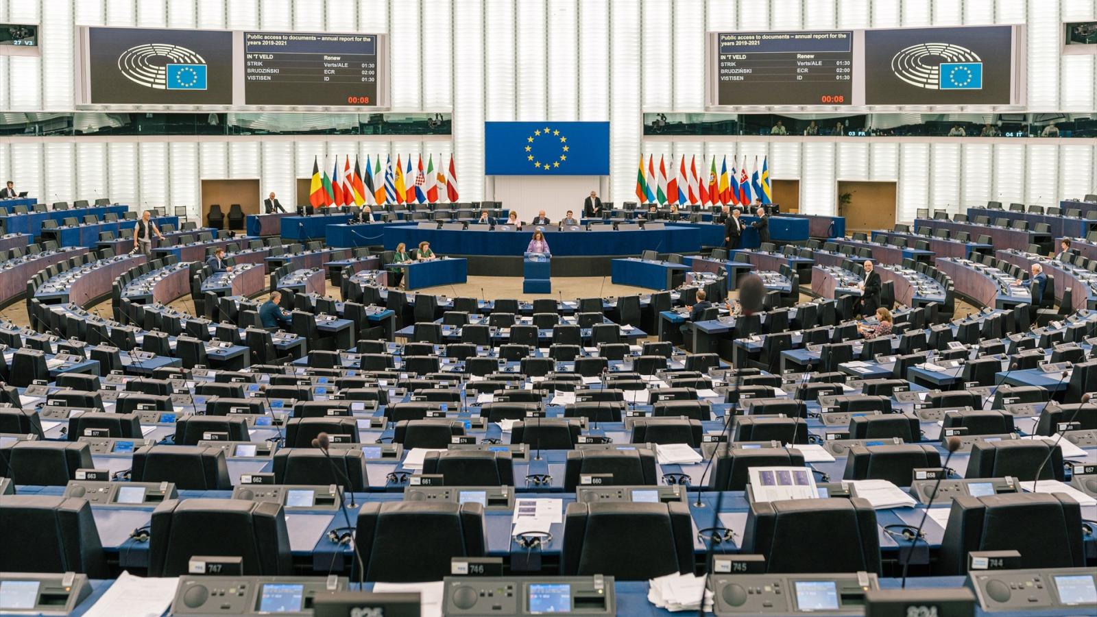 Vista general del hemiciclo del Parlamento Europeo