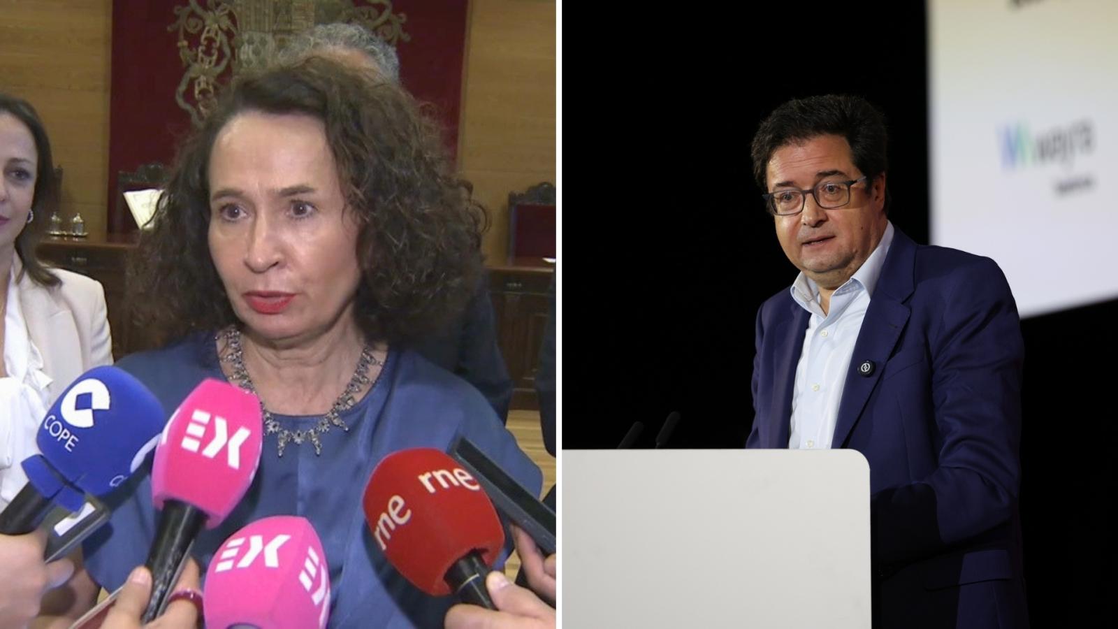 María Félix Tena, presidenta del Tribunal Superior de Justicia de Extremadura. Óscar López, ministro de Transformación Digital