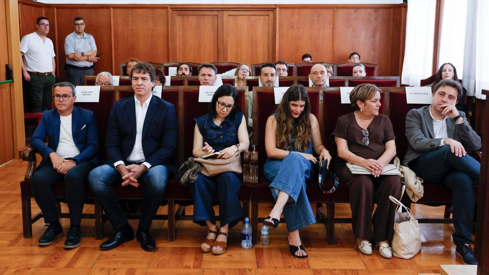 El hermano del presidente del gobierno, David Sánchez, Miguel Ángel Gallardo, ex líder del PSOE extremeño, en la Audiencia de Badajoz durante el juicio por la contratación de David Sánchez