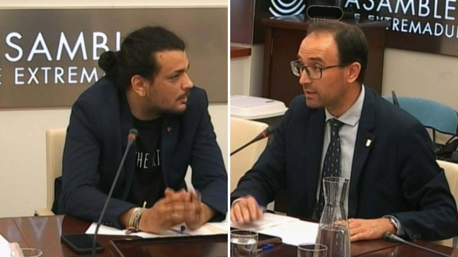 Juan Alessandro Schirinzi, diputado Unidas por Extremadura y Juan Eloy Rodríguez, director General de Gestión Sostenible y Política Forestal