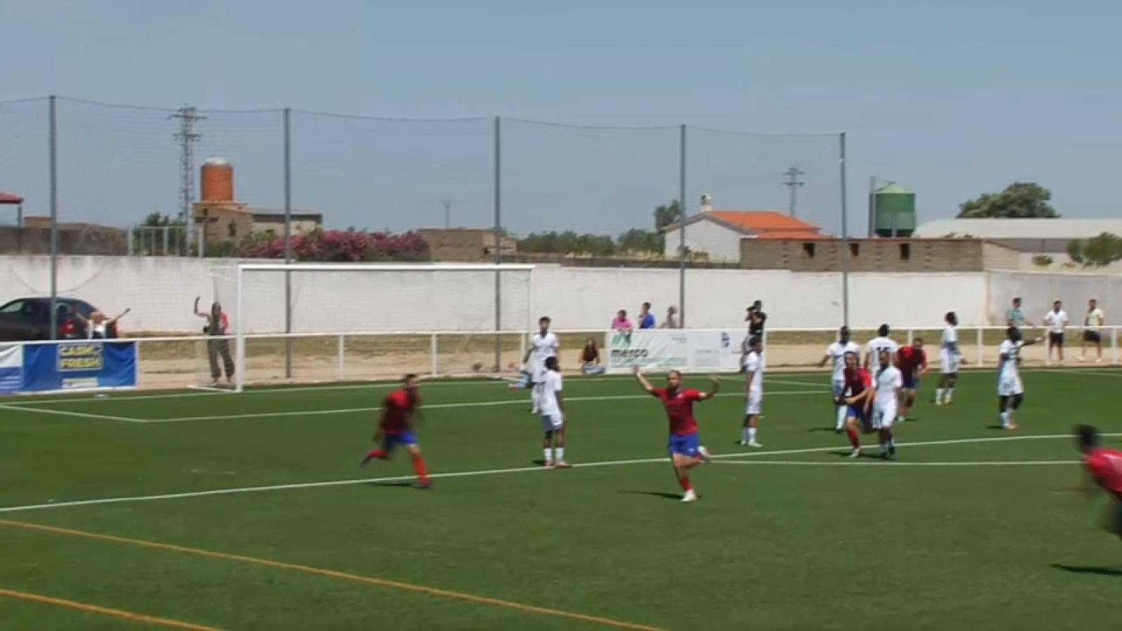 El Quintana celebra uno de los goles logrados ante el Castuera