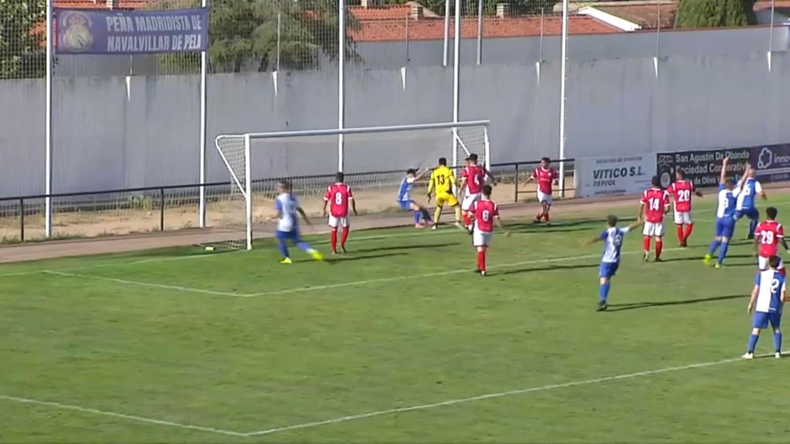 El Guadiana celebra uno de los goles conseguidos ante el Olympic Peleño