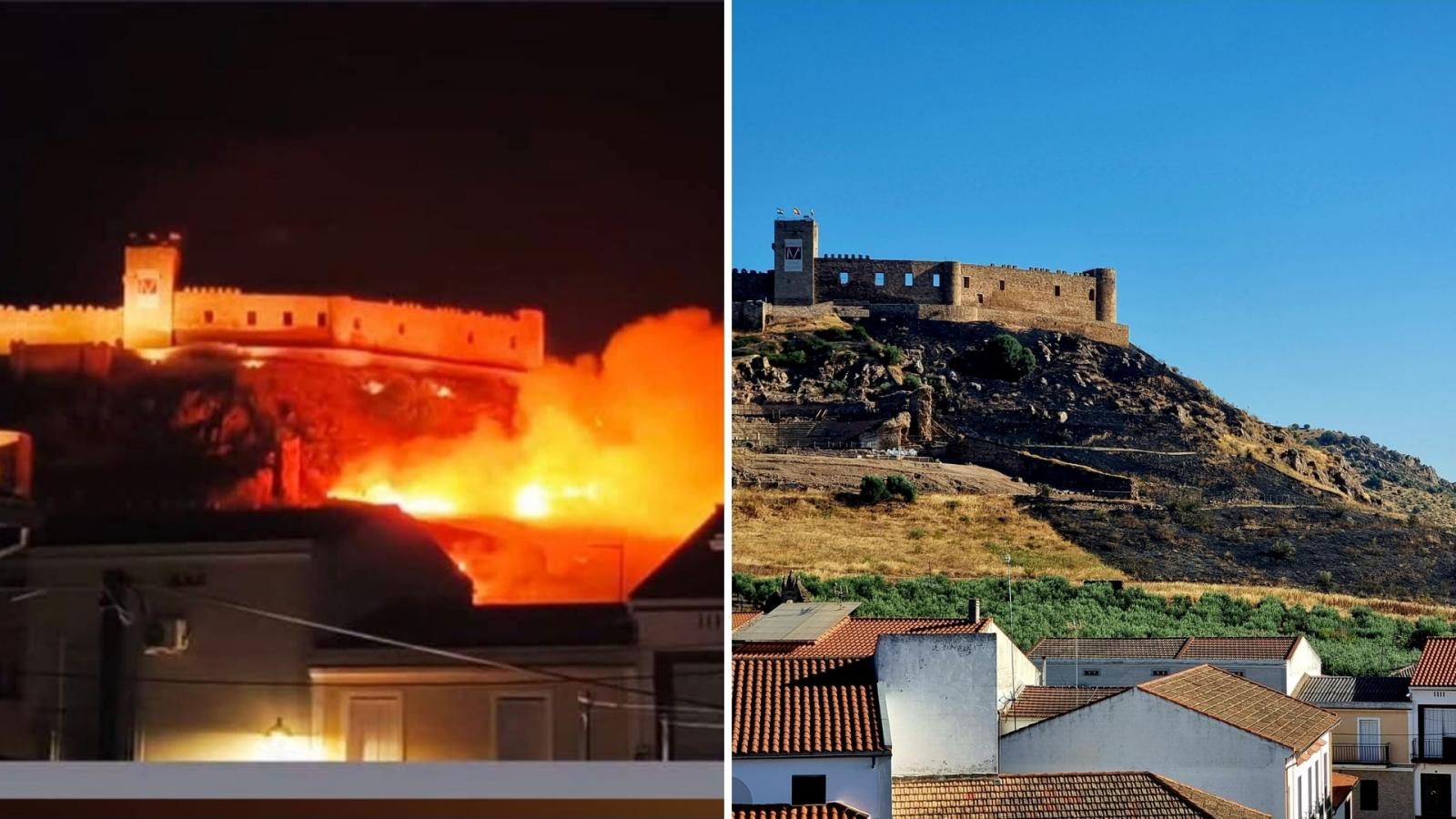 Incendio ladera castillo de Medellín