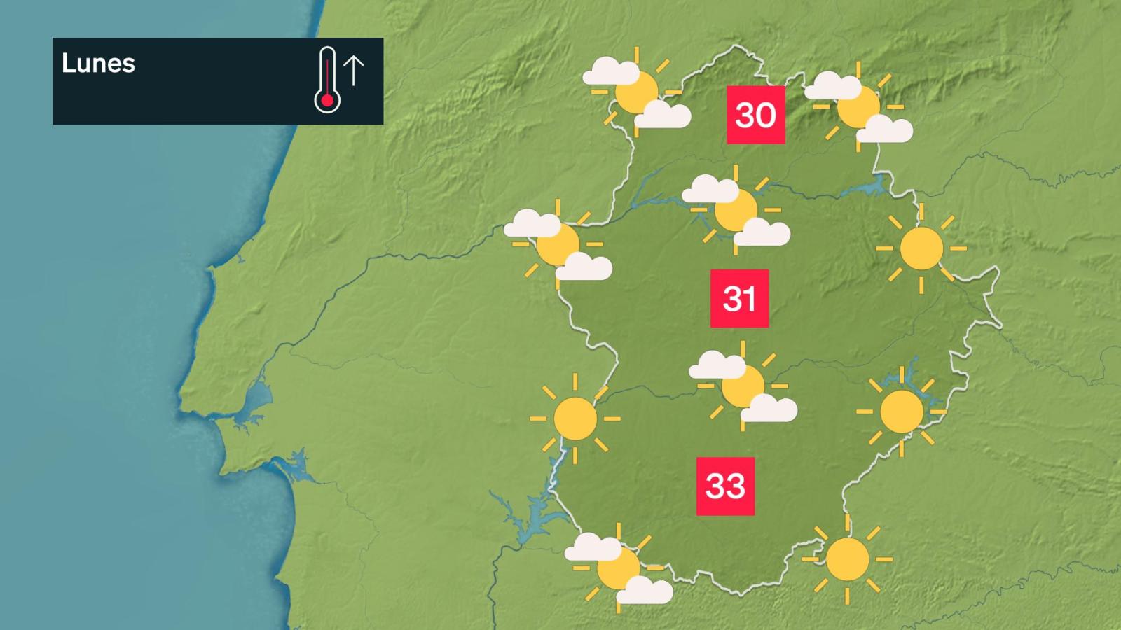 Mapa de previsión para hoy lunes 13 de julio