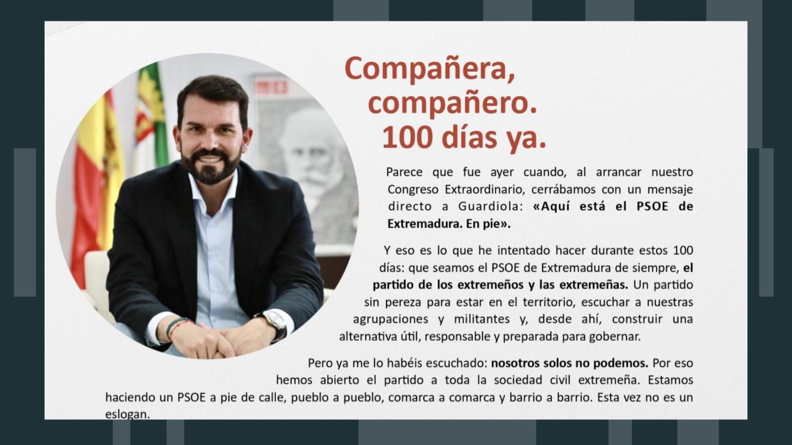 Álvaro Sánchez Cotrina. Secretario General del Psoe en Extremadura