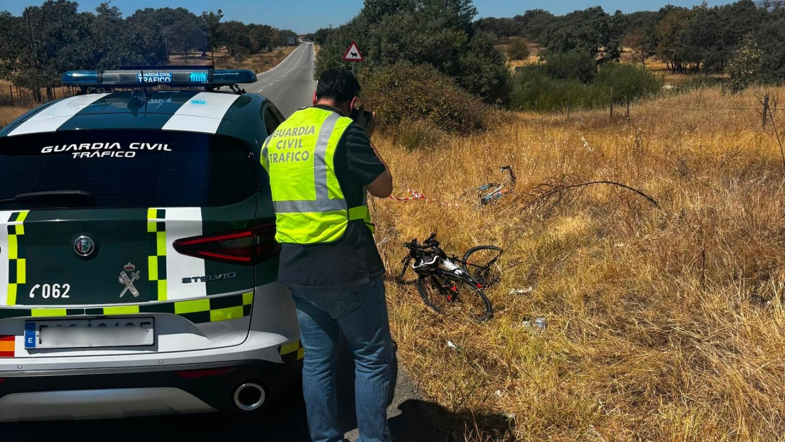 Lugar del atropello de un ciclista en Talayuela