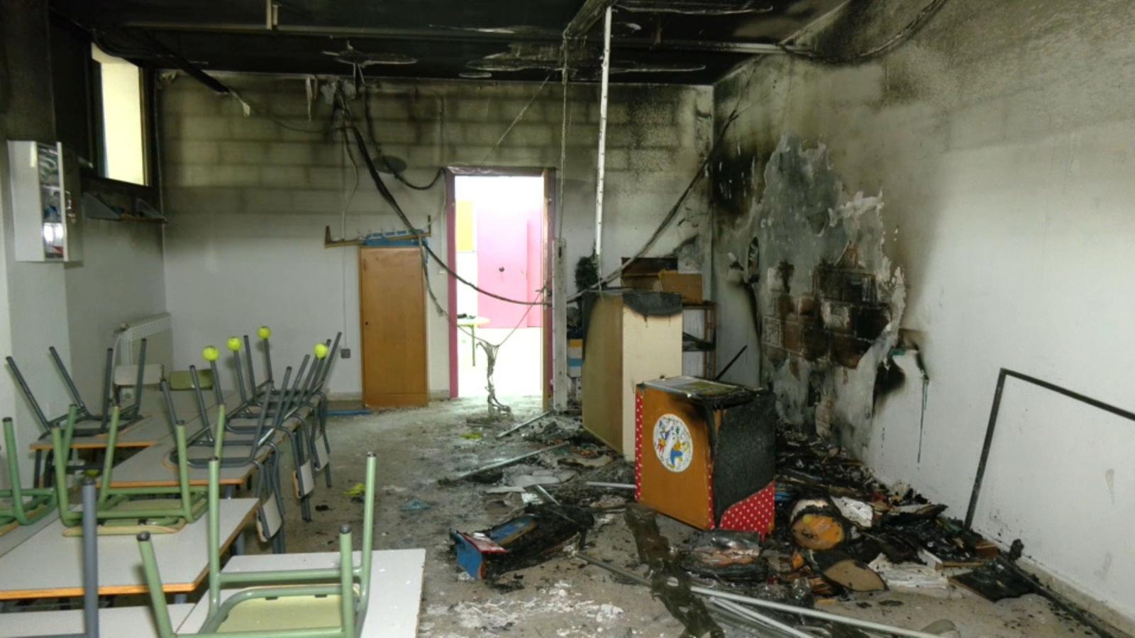 Aula quemada en el CEIP Guadiana de Badajoz