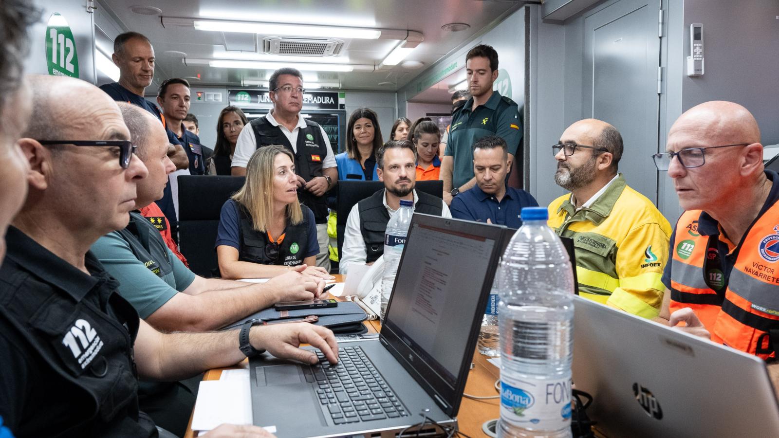 Reunión del Cecopi para coordinar la extinción del incendio de Las Hurdes