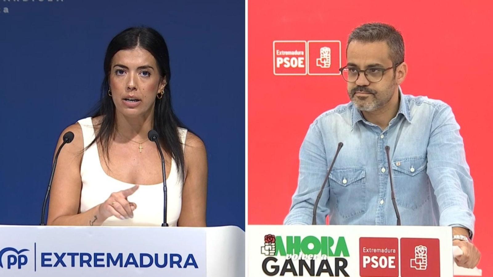 La portavoz popular Isabel Cortés y el portavoz de los socialistas, Manuel González Andrade