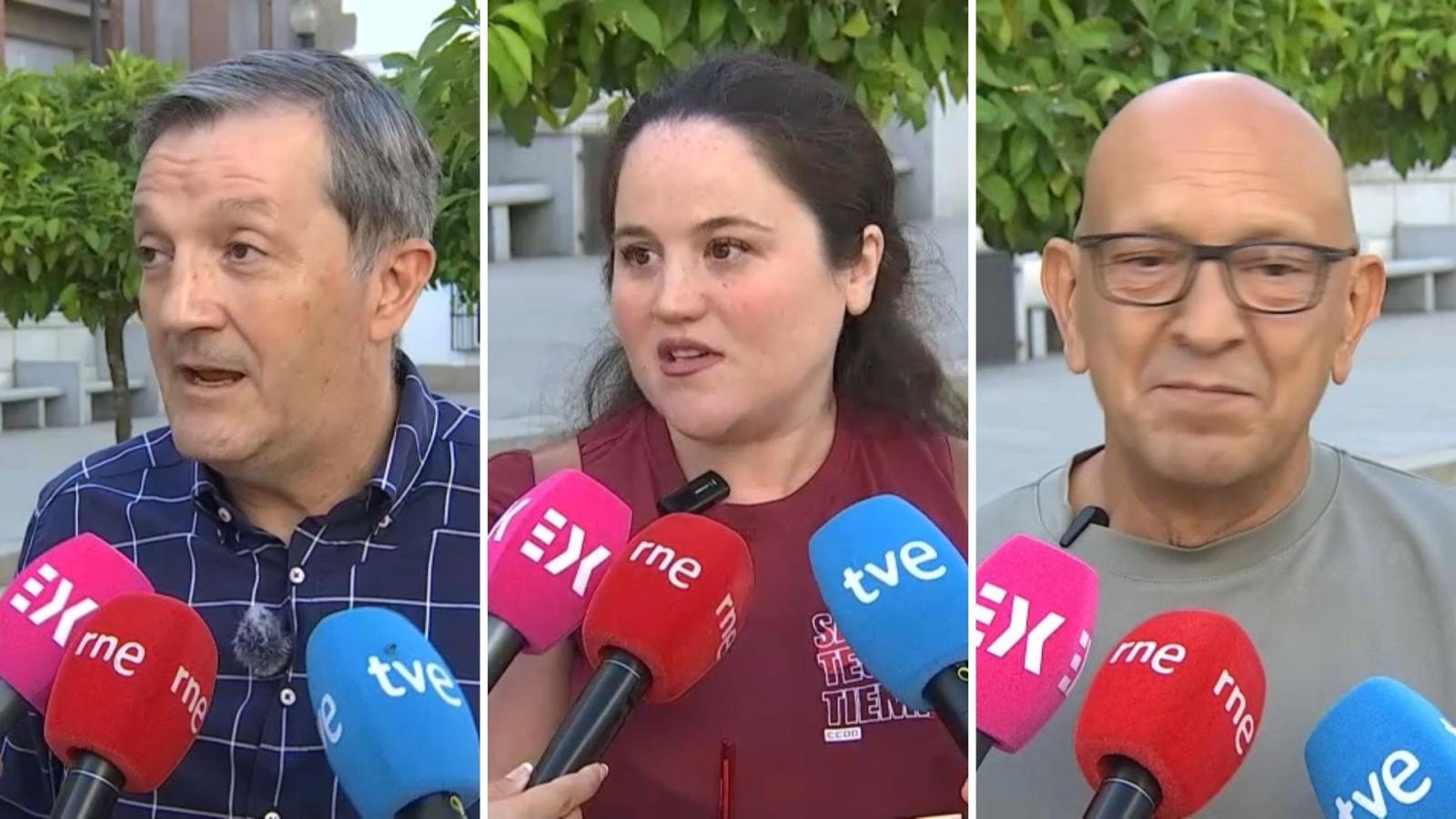 Representantes de los sindicatos CSIF, UGT y CCOO
