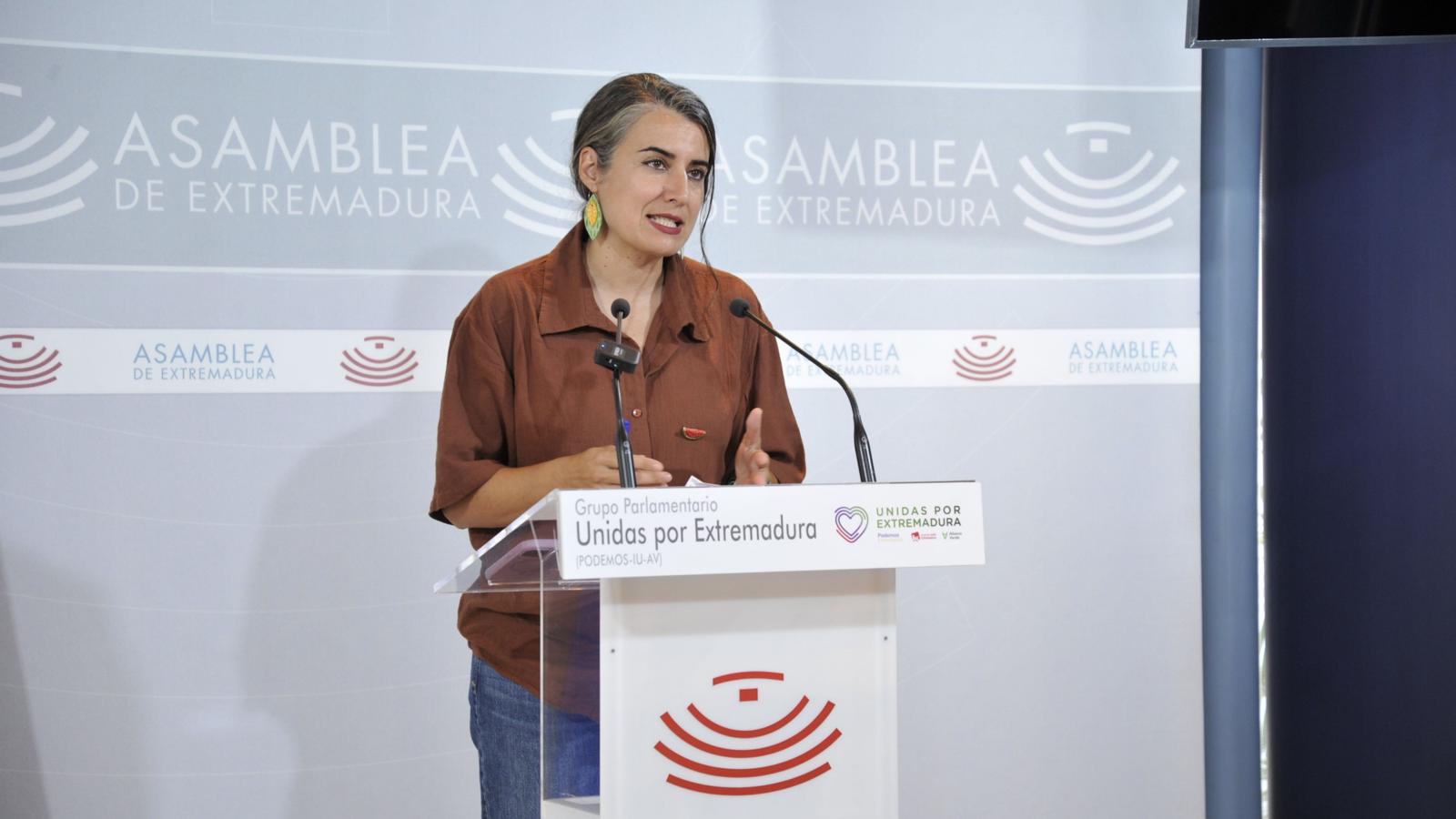 La portavoz de Unidas por Extremadura, Irene de Miguel.