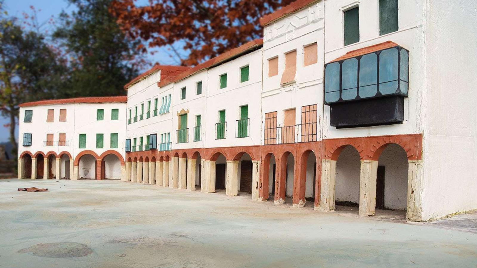 Maqueta de la Plaza Chica y Plaza Grande de Zafra (Badajoz) que se puede ver en el Parque Temático de Extremadura.